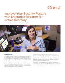 Improve Your Security Posture with Enterprise Reporter for Active Directory